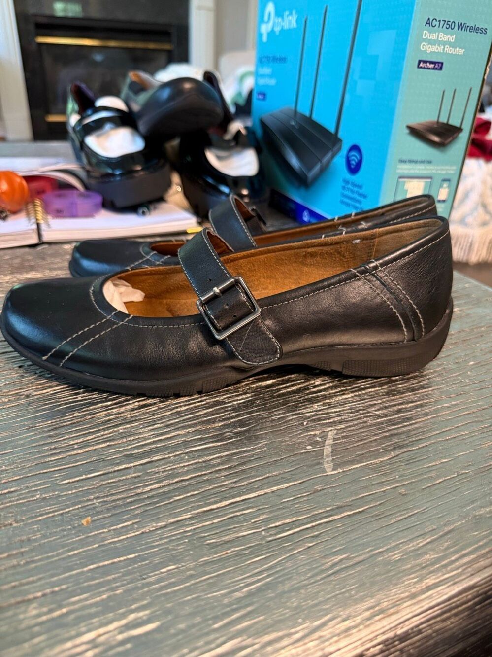 Natural Soul by Naturalizer Black Leather Mary Jane Shoes sz 7.5 EUC - Picture 4 of 6